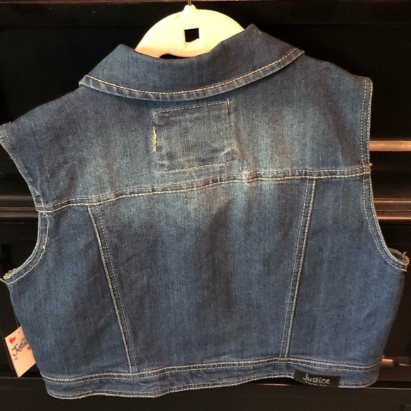 NWT Girls Cropped Jean jacket vest from Justice - Picture 2 of 3